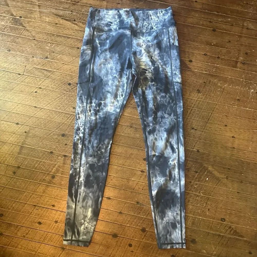 Zyia Light n Tight blue tie dye 8/10 7/8 ankle leggings